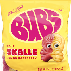 BUBS Sour Skalle Lemon Raspberry 156g